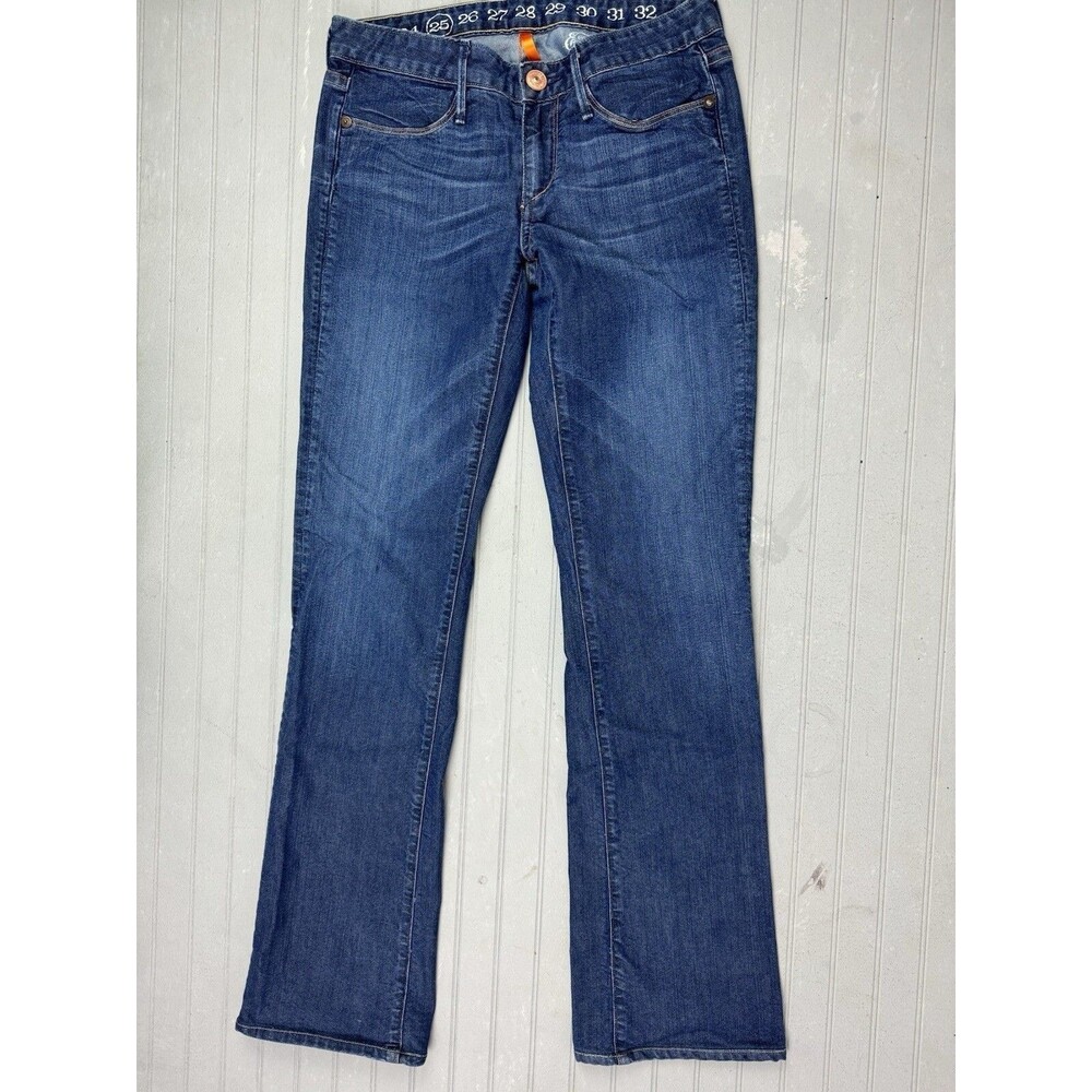 Earnest Sewn Size 25 Womens Jeans Keaton 179 Low Rise Straight Dark Wash Stretch